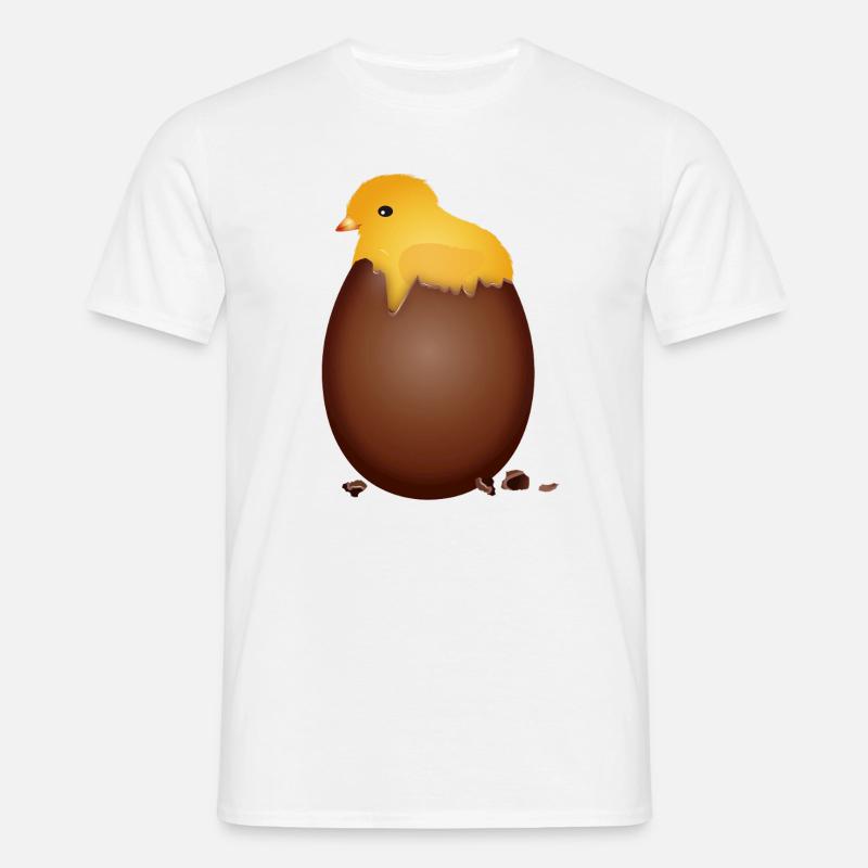Chocolate Easter Egg with Cute Chick - Men's T-Shirt - white