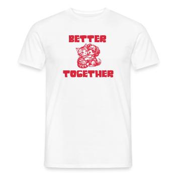 Geschenkidee Valentinstag, Pärchen T-shirt - Männer T-Shirt - Weiß - Vorne - AI Model Male 178 dark (178cm)