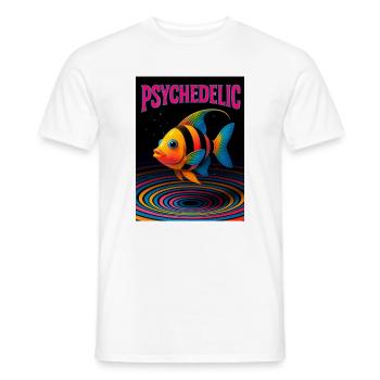 Psychedelic Fish in Spirals - T-shirt homme - blanc - Devant - AI Model Male 178 dark (178cm)