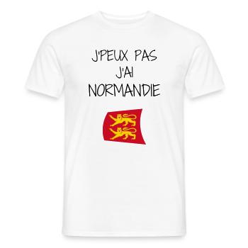J'peux pas J'ai Normandie - T-shirt homme - blanc - Devant - AI Model Male 178 dark (178cm)