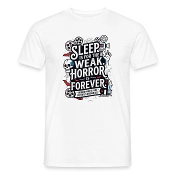 Le sommeil, c’est pour les faibles horreurs pour toujours - T-shirt homme - blanc - Devant - AI Model Male 178 dark (178cm)