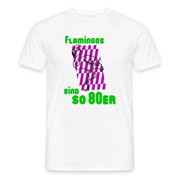 Flamingos 80er - Männer T-Shirt - Weiß - Vorne - AI Model Male 178 dark (178cm)
