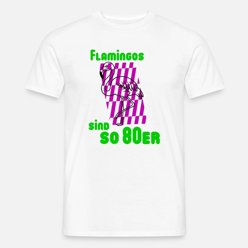 Flamingos 80er - Männer T-Shirt - Weiß