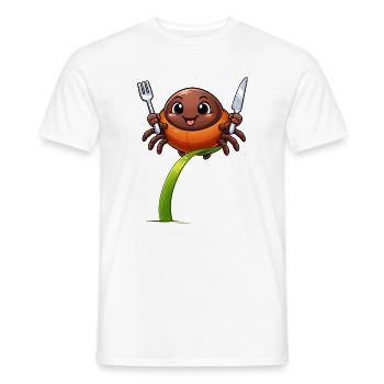 Lustige Zecke mit Besteck  - Männer T-Shirt - Weiß - Vorne - AI Model Male 178 dark (178cm)