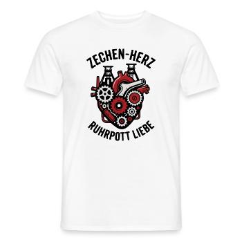 Zechen Herz, T-shirt Ruhrpott, Sweat à capuche, Sac, Tasse - T-shirt homme - blanc - Devant - AI Model Male 178 dark (178cm)