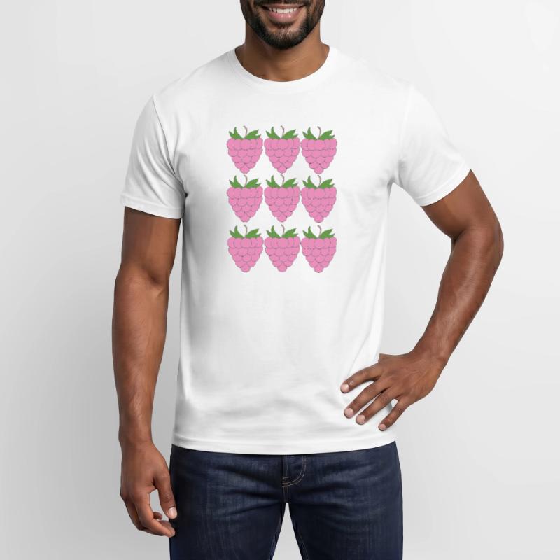 Raspberry Grid Pattern Men’s T-shirt