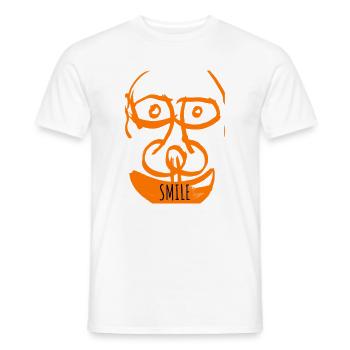 Sourire Orange Doodle - T-shirt homme - blanc - Devant - AI Model Male 178 dark (178cm)