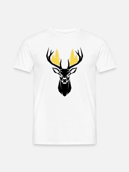 Deer Head Forest Silhouette - Men's T-Shirt - white