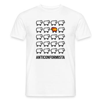 Anticonformiste Mouton Drapeau Espagne Humour - T-shirt homme - blanc - Devant - AI Model Male 178 dark (178cm)