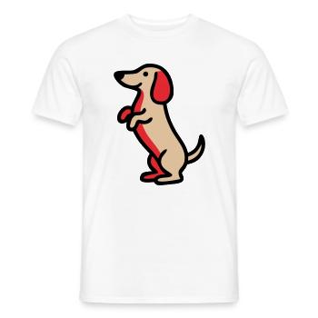 Süßer Dackel Hund Männchen Comic - Männer T-Shirt - Weiß - Vorne - AI Model Male 178 dark (178cm)