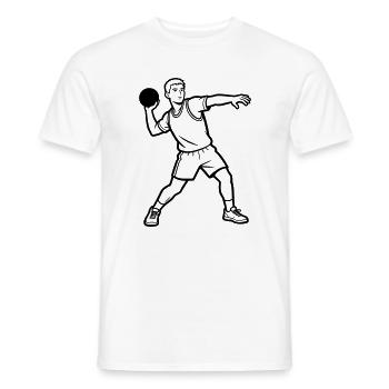 Balle au prisonnier - T-shirt homme - blanc - Devant - AI Model Male 178 dark (178cm)
