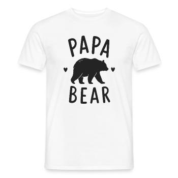 Motif du cœur de papa ours - T-shirt homme - blanc - Devant - AI Model Male 178 dark (178cm)