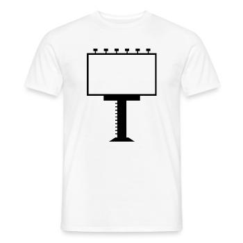 Panneau publicitaire - T-shirt homme - blanc - Devant - AI Model Male 178 dark (178cm)