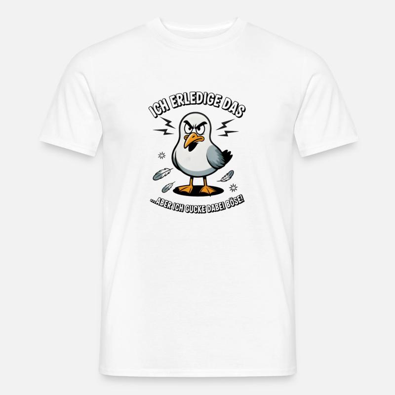 Möwe Seevogel Nen scheiss muss ich - Männer T-Shirt - Weiß