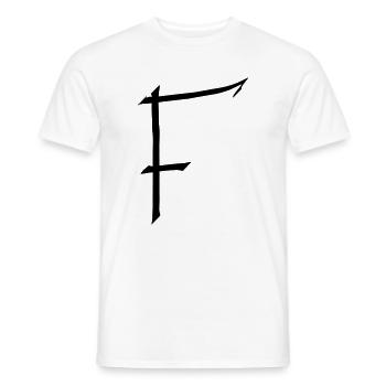 Buchstabe F - Männer T-Shirt - Weiß - Vorne - AI Model Male 178 dark (178cm)