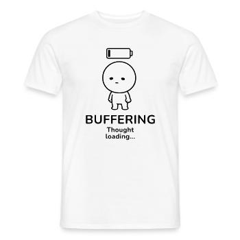 Buffering – Thought Loading | Overthinker Mood - Männer T-Shirt - Weiß - Vorne - AI Model Male 178 dark (178cm)