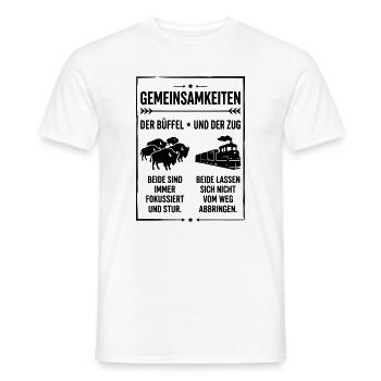 Büffel und Zug - Männer T-Shirt - Weiß - Vorne - AI Model Male 178 dark (178cm)