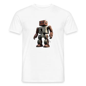 Rusty Boxed Robot - Men's T-Shirt - white - Front - AI Model Male 178 dark (178cm)