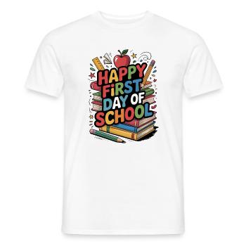 Happy First Day of School Books - Men's T-Shirt - white - Front - AI Model Male 178 dark (178cm)