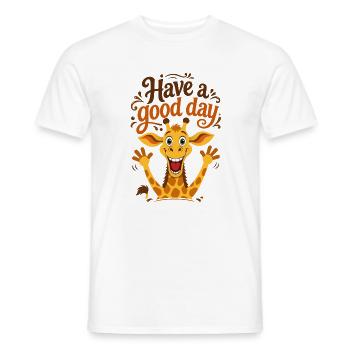 Hab einen schönen Tag – Verspielte Giraffen-Illustration - Männer T-Shirt - Weiß - Vorne - AI Model Male 178 dark (178cm)