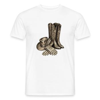 Verzierte Westernstiefel - Männer T-Shirt - Weiß - Vorne - AI Model Male 178 dark (178cm)