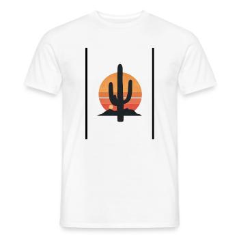 Wüstensonne Kaktus Silhouette - Männer T-Shirt - Weiß - Vorne - AI Model Male 178 dark (178cm)