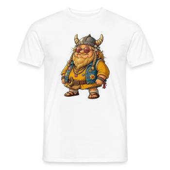 Cute Hippie Viking: Funny Retro Father's Day - Men's T-Shirt - white - Front - AI Model Male 178 dark (178cm)