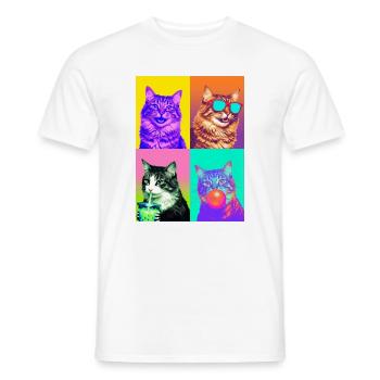 Cats American Bobtail Cat - Men's T-Shirt - white - Front - AI Model Male 178 dark (178cm)
