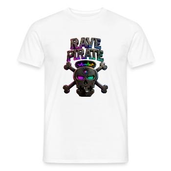 Rave Pirate Neon Skull - Men's T-Shirt - white - Front - AI Model Male 178 dark (178cm)
