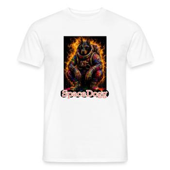 SpaceDogg Neon Astronaut Dog - Men's T-Shirt - white - Front - AI Model Male 178 dark (178cm)