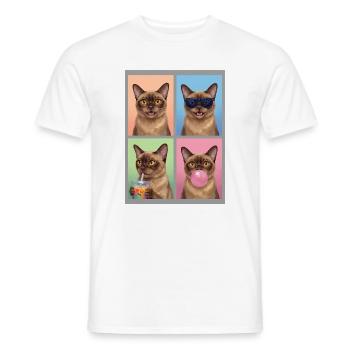 Cats Burma Cat - Men's T-Shirt - white - Front - AI Model Male 178 dark (178cm)