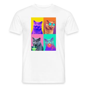 Cats British Shorthair Cat - Men's T-Shirt - white - Front - AI Model Male 178 dark (178cm)