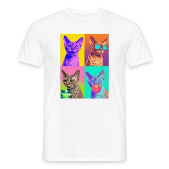 Chats Devon Rex Cat - T-shirt homme - blanc - Devant - AI Model Male 178 dark (178cm)