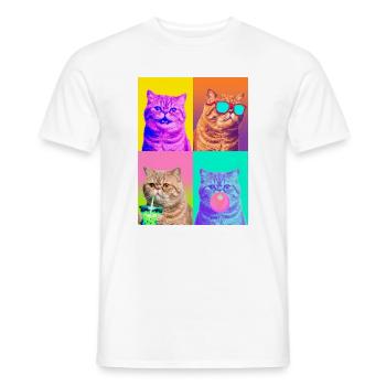 Katzen Exotische Kurzhaar Katze - Männer T-Shirt - Weiß - Vorne - AI Model Male 178 dark (178cm)