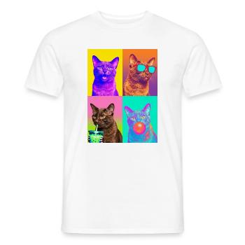 Chats Havana Cat - T-shirt homme - blanc - Devant - AI Model Male 178 dark (178cm)