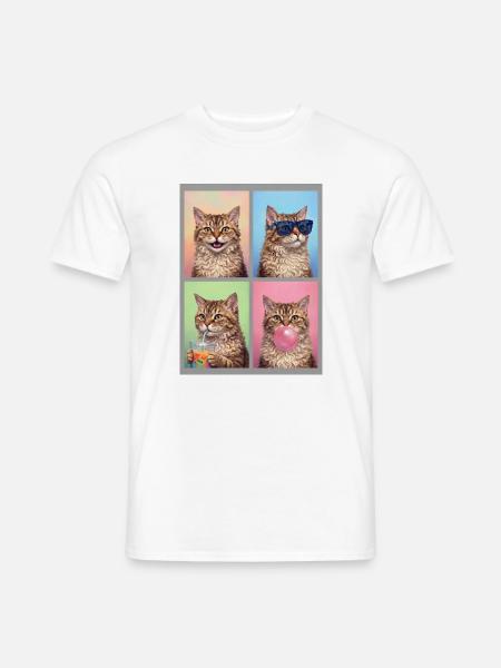 Katzen Selkirk Rex Katze - Männer T-Shirt - Weiß