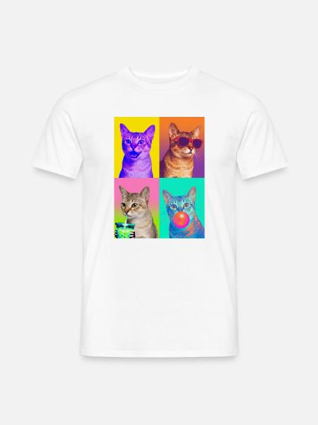 Katzen Singapura Katze - Männer T-Shirt - Weiß