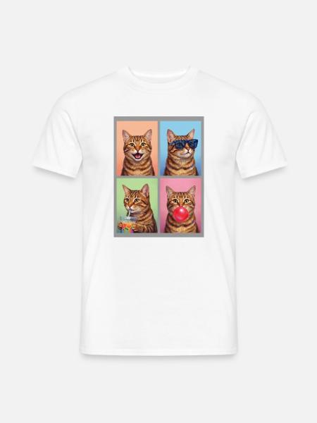 Katzen Orange Tabby Katze - Männer T-Shirt - Weiß