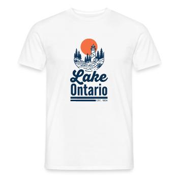 Lake Ontario Leuchtturm Sonnenuntergang - Männer T-Shirt - Weiß - Vorne - AI Model Male 178 dark (178cm)
