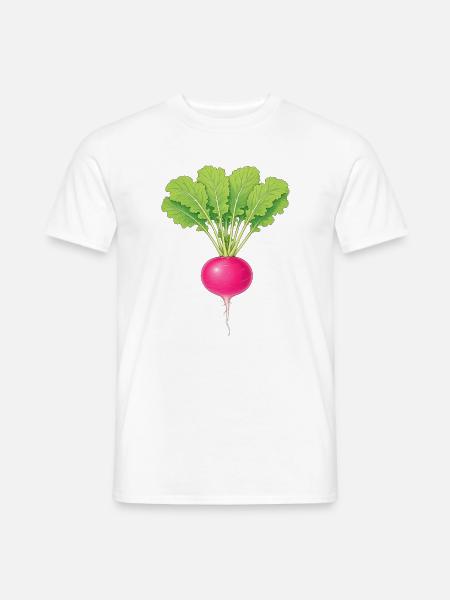Rosa Rettich - Männer T-Shirt - Weiß
