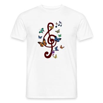 Flatternder_Notenschluessel - Männer T-Shirt - Weiß - Vorne - AI Model Male 178 dark (178cm)