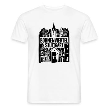 Bohnenviertel Stuttgart Skyline Silhouette - Männer T-Shirt - Weiß - Vorne - AI Model Male 178 dark (178cm)
