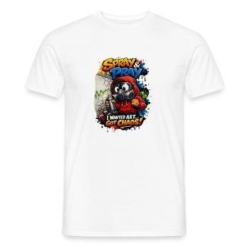 Spray & Pray Ich wollte Kunst Vot Chaos Graffiti - Männer T-Shirt - Weiß - Vorne - AI Model Male 178 dark (178cm)