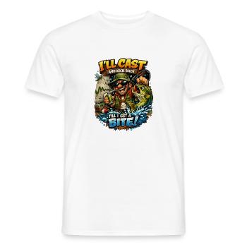 Ich werde werfen und mich zurücklehnen, bis ich einen Biss-Tee habe - Männer T-Shirt - Weiß - Vorne - AI Model Male 178 dark (178cm)