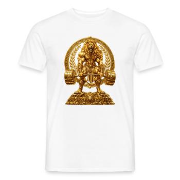 Löwe gewichte bodybuilding - Männer T-Shirt - Weiß - Vorne - AI Model Male 178 dark (178cm)