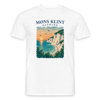 Møns Klint Dänemark Kreidefelsen Ostsee Retro - Männer T-Shirt - Weiß - Vorne - AI Model Male 178 dark (178cm)