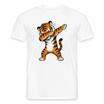 Tiger Dab Aufdruck - Männer T-Shirt - Weiß - Vorne - AI Model Male 178 dark (178cm)