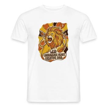 Sternzeichen Löwe Inschrift retro l70 Astrologie - Männer T-Shirt - Weiß - Vorne - AI Model Male 178 dark (178cm)