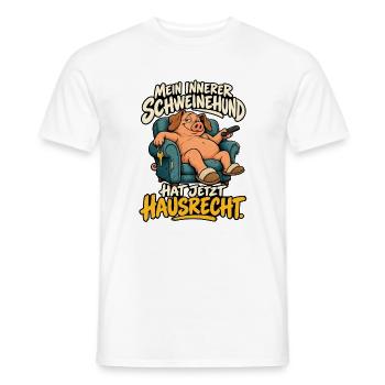 Schweinehund mit Hausrecht - Männer T-Shirt - Weiß - Vorne - AI Model Male 178 dark (178cm)