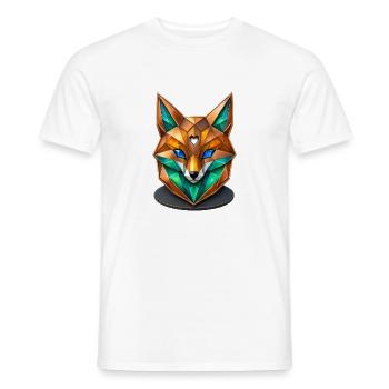 Geometrischer Fuchs Kristall Low Poly Design - Männer T-Shirt - Weiß - Vorne - AI Model Male 178 dark (178cm)